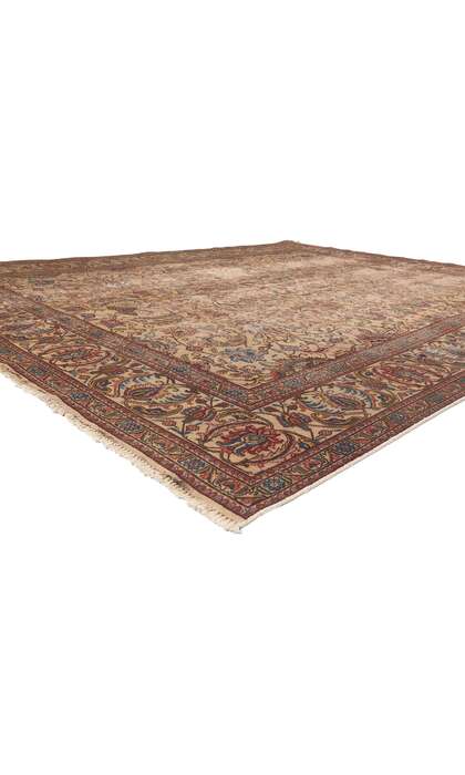 10 x 12 Antique-Worn Persian Tabriz Rug 74332