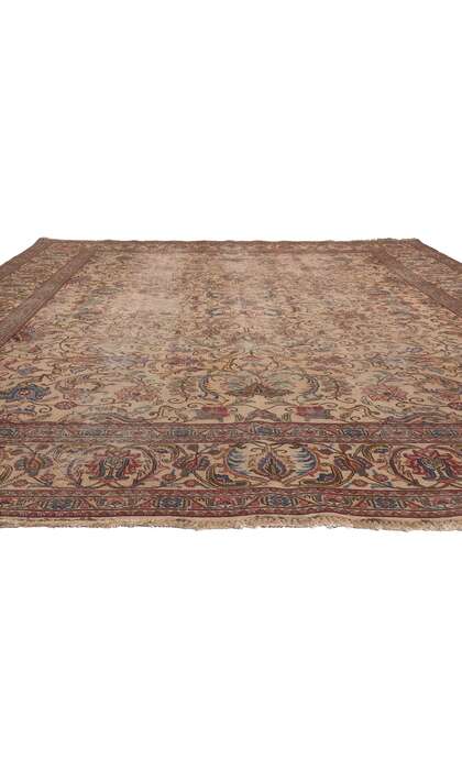 10 x 12 Antique-Worn Persian Tabriz Rug 74332