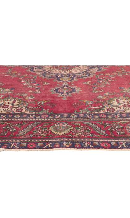 10 x 13 Antique-Worn Persian Tabriz Rug 78088