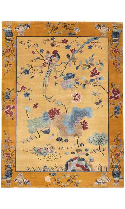 8 x 11 Chinese Art Deco Pictorial Rug 30973