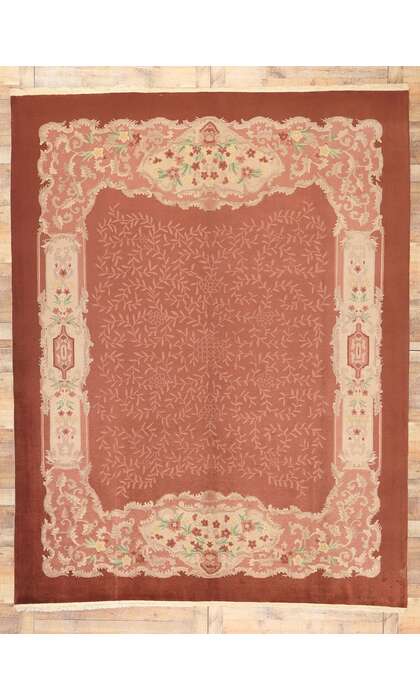 9 x 12 Antique Chinese French Art Deco Rug 70603