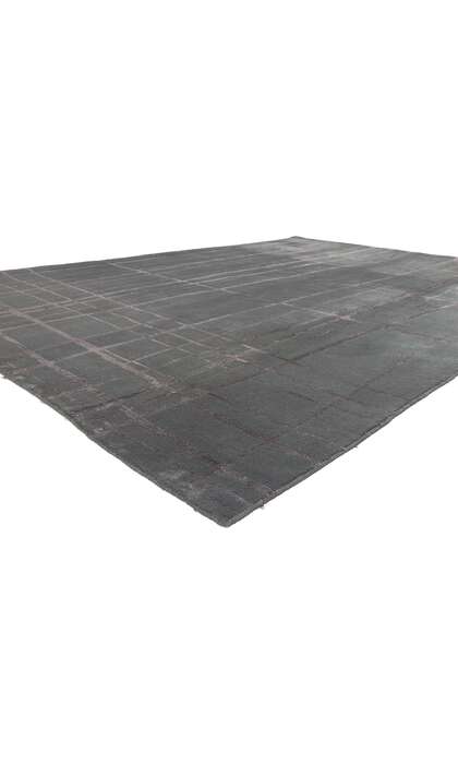 8 x 11 Vintage Gray Tibetan Wool and Silk Rug 77308