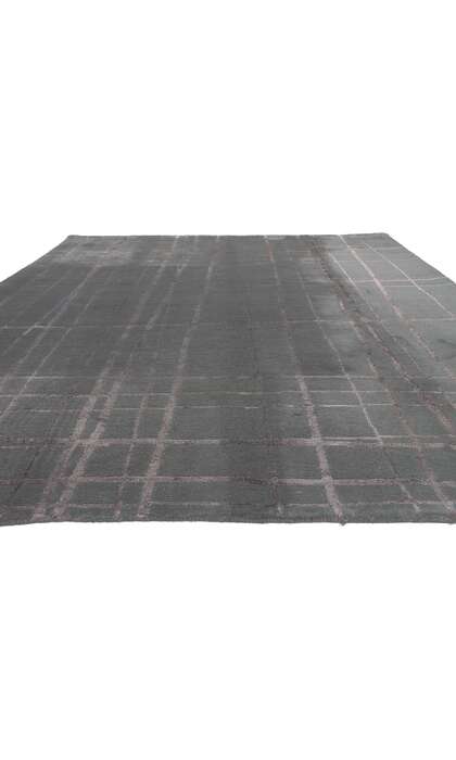 8 x 11 Vintage Gray Tibetan Wool and Silk Rug 77308