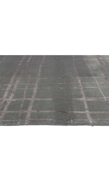 8 x 11 Vintage Gray Tibetan Wool and Silk Rug 77308