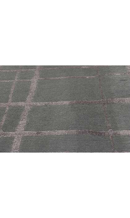 8 x 11 Vintage Gray Tibetan Wool and Silk Rug 77308