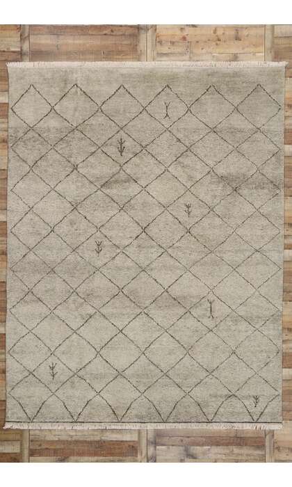9 x 12 Modern Tribal Gray Moroccan Rug 30592