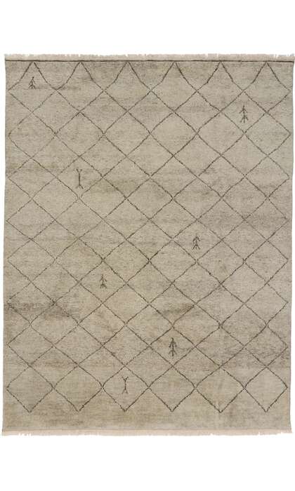 9 x 12 Modern Tribal Gray Moroccan Rug 30592