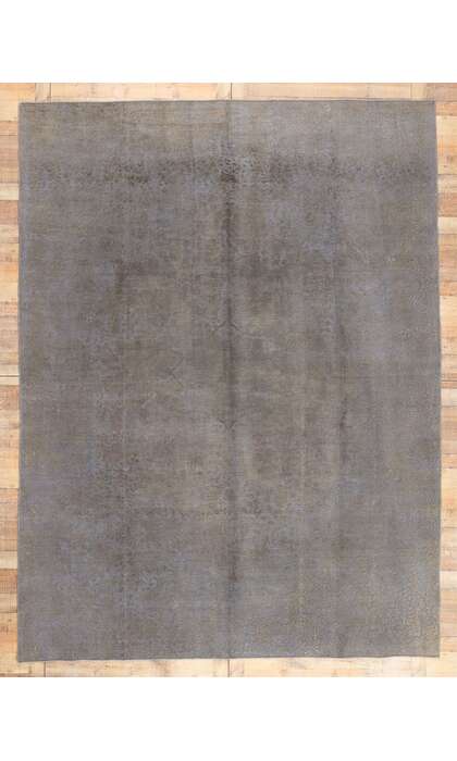 9 x 12 Vintage Turkish Gray Overdyed Rug 60618