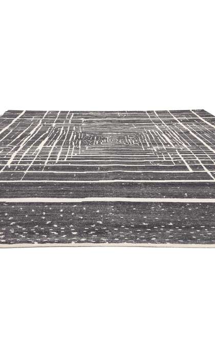 9 x 12 Modern Gray Geometric High-Low Rug 30986