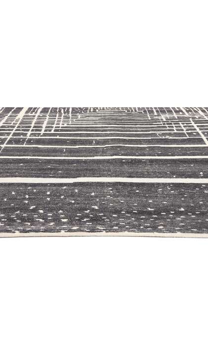 9 x 12 Modern Gray Geometric High-Low Rug 30986