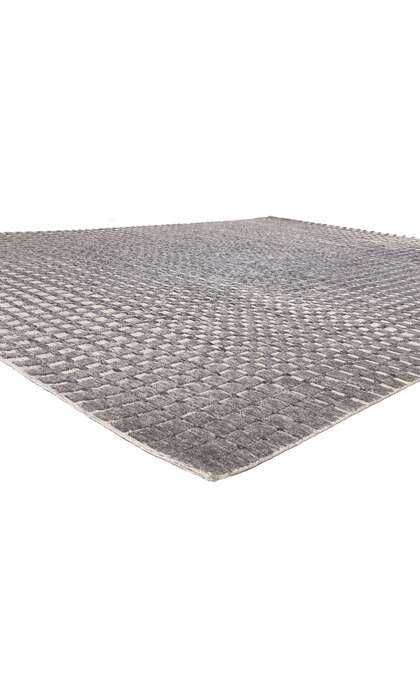 9 x 12 Modern Gray Geometric High-Low Rug 30979