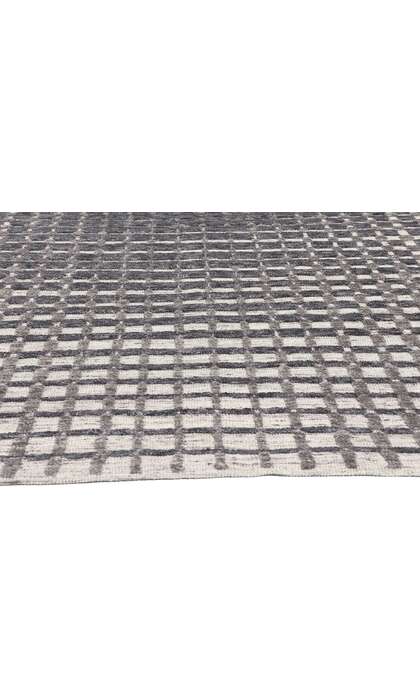 9 x 12 Modern Gray Geometric High-Low Rug 30979