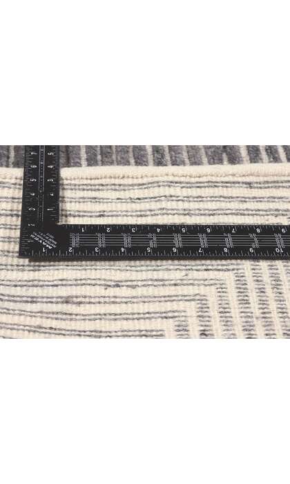 9 x 12 Modern Gray Geometric High-Low Rug 30982