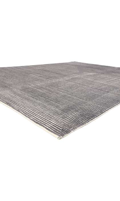 9 x 12 Modern Gray Geometric High-Low Rug 30982