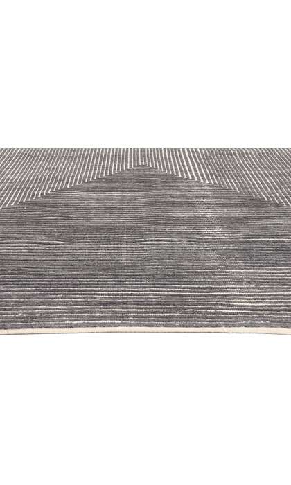 9 x 12 Modern Gray Geometric High-Low Rug 30982