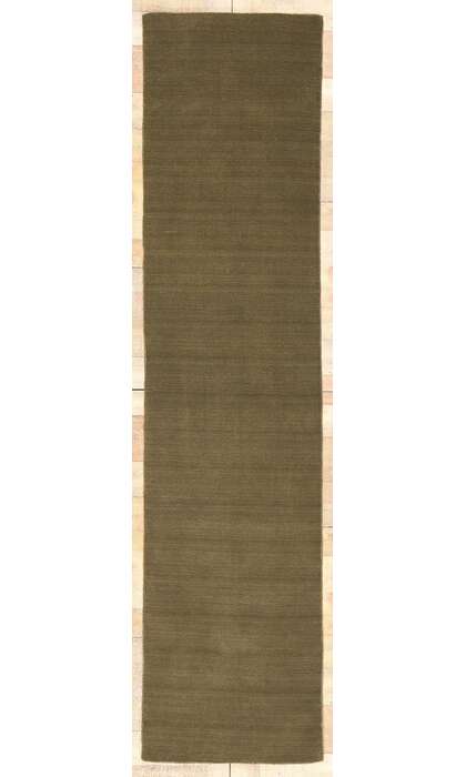 2 x 9 Solid Olive Green Modern Rug 30996
