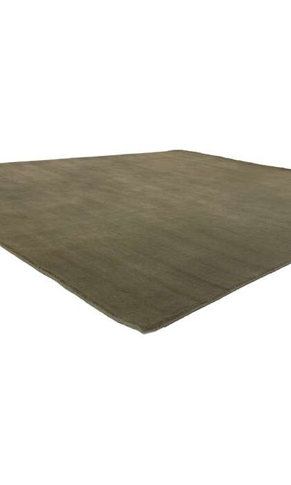 7 x 9 Solid Olive Green Modern Rug 30998