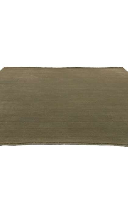 7 x 9 Solid Olive Green Modern Rug 30998