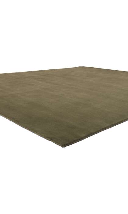 8 x 10 Solid Olive Green Modern Rug 30997
