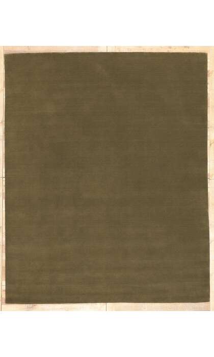 8 x 10 Solid Olive Green Modern Rug 30997