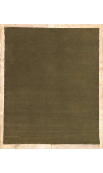 8 x 10 Solid Olive Green Modern Rug 30999