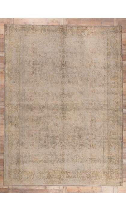 10 x 13 Neutral Turkish Overdyed Rug 60609