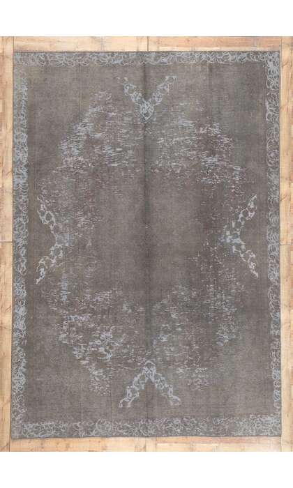 8 x 12 Vintage Turkish Gray Overdyed Rug 60603