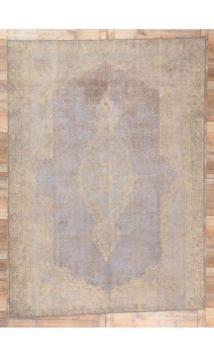 9 x 12 Vintage French Industrial Overdyed Rug 60605