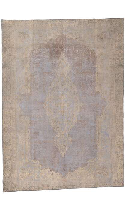 9 x 12 Vintage French Industrial Overdyed Rug 60605