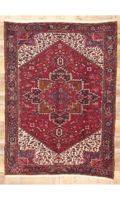 9 x 12 Vintage Persian Heriz Rug 60307