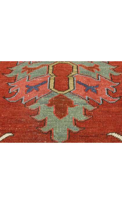 13 x 20 Antique-Worn Persian Serapi Rug 52303