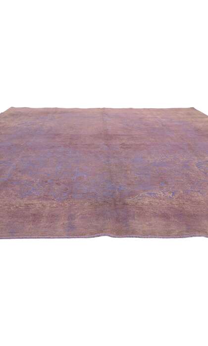 10 x 12 Vintage Pink and Purple Overdyed Rug 60613
