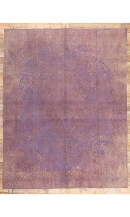 10 x 12 Vintage Pink and Purple Overdyed Rug 60613