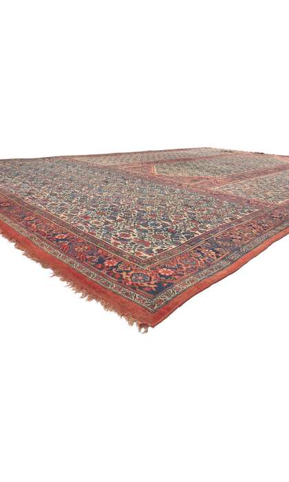 11 x 18 Antique Persian Bijar Triclinium Rug 78659