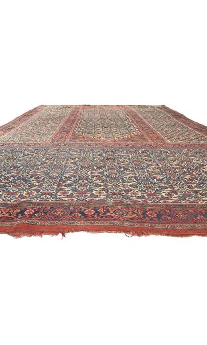 11 x 18 Antique Persian Bijar Triclinium Rug 78659