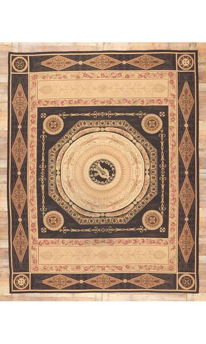 9 x 12 Vintage Chinese Aubusson Rug 78654