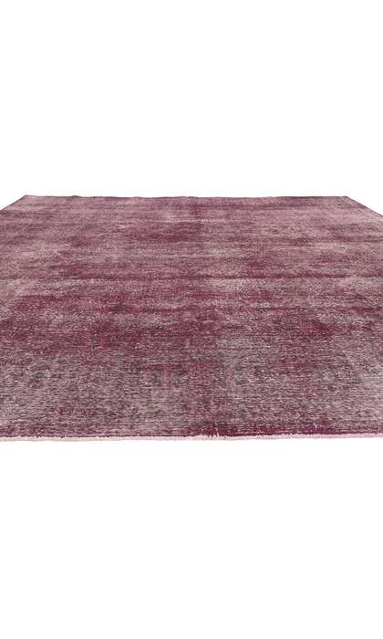 10 x 13 Vintage Turkish Burgundy Overdyed Rug 60696