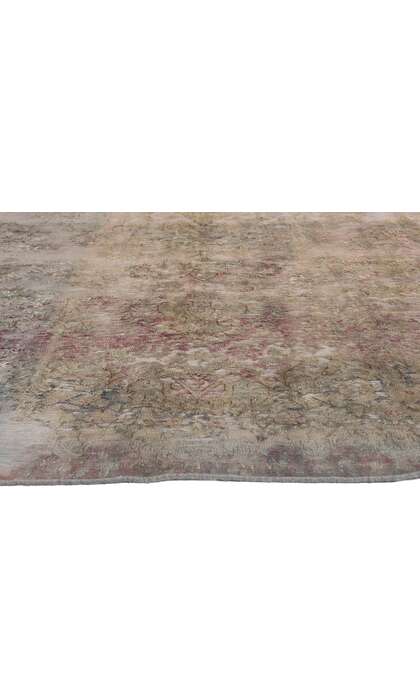 10 x 13 Vintage Turkish Overdyed Rug French Rustic 60724
