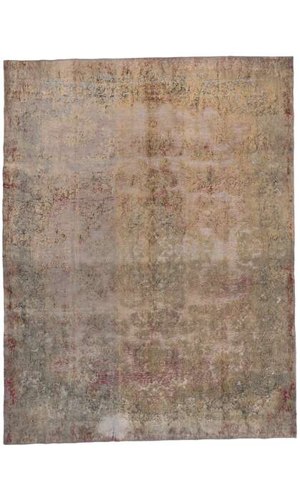 10 x 13 Vintage Turkish Overdyed Rug French Rustic 60724
