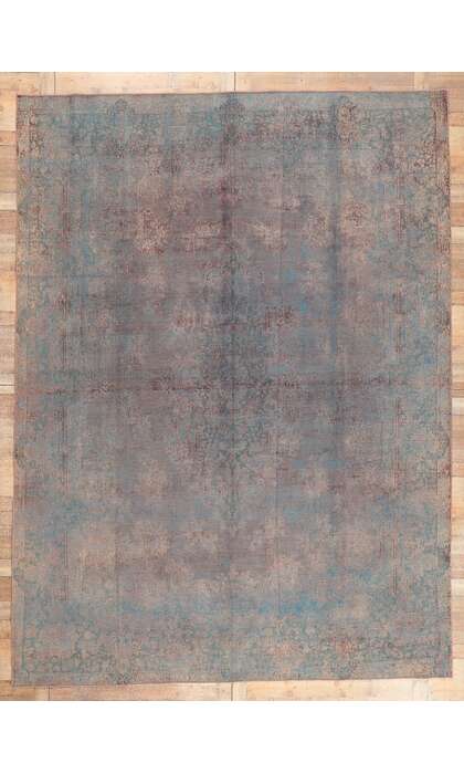 10 x 13 Vintage Industrial Bohemian Overdyed Rug  60612