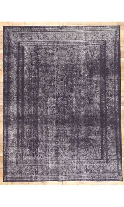 9 x 12 Vintage Turkish Aubergine Overdyed Rug 60692