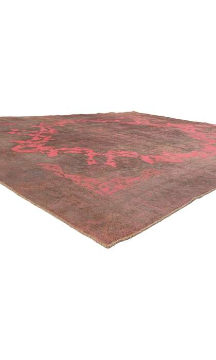 9 x 12 Vintage Turkish Hot Pink Overdyed Rug 60767
