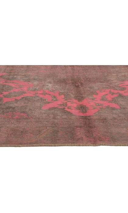 9 x 12 Vintage Turkish Hot Pink Overdyed Rug 60767