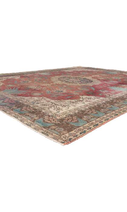 9 x 11 Vintage Persian Tabriz Rug 75544