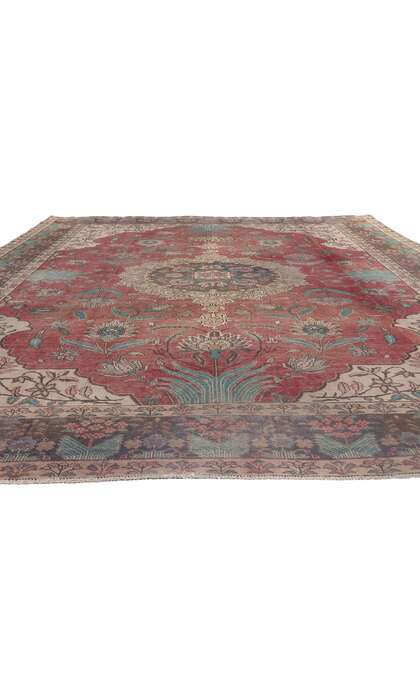 9 x 11 Vintage Persian Tabriz Rug 75544