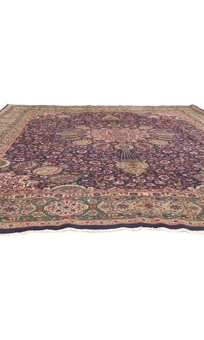10 x 13 Vintage Persian Tabriz Rug 60714