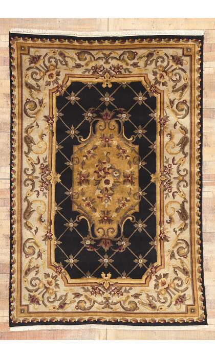 6 x 9 Vintage Tibetan Rug Nepalese Savonnerie 78648