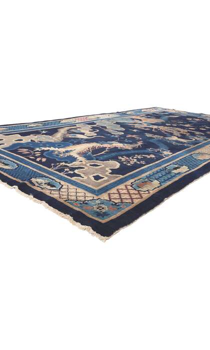 6 x 12 Antique Blue Chinese Baotou Pictorial Rug 77215