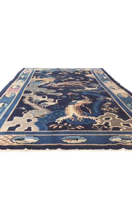 6 x 12 Antique Blue Chinese Baotou Pictorial Rug 77215