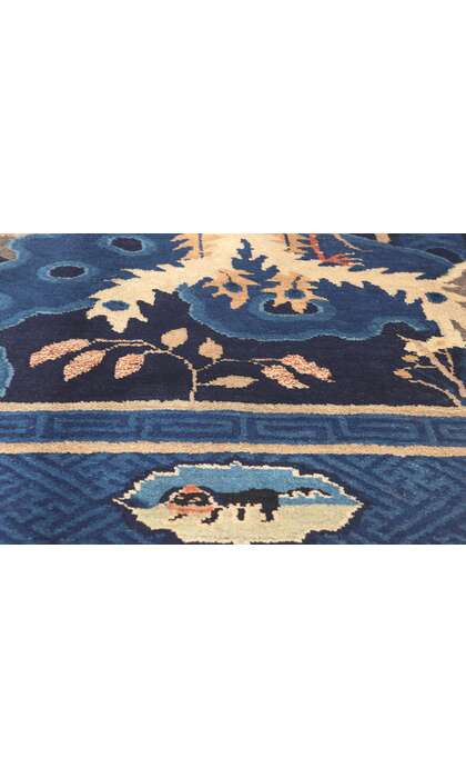 6 x 12 Antique Blue Chinese Baotou Pictorial Rug 77215